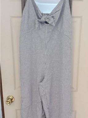 Old Navy Blue and White Striped Wide-Leg Jumpsuit